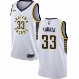 Men's Nike Indiana Pacers #33 Myles Turner Authentic White NBA Jersey - Association Edition