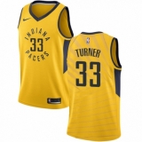 Youth Nike Indiana Pacers #33 Myles Turner Swingman Gold NBA Jersey Statement Edition