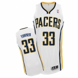 Men's Adidas Indiana Pacers #33 Myles Turner Authentic White Home NBA Jersey