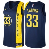 Men's Nike Indiana Pacers #33 Myles Turner Authentic Navy Blue NBA Jersey - City Edition