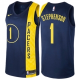 Men's Nike Indiana Pacers #1 Lance Stephenson Swingman Navy Blue NBA Jersey - City Edition