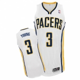 Youth Adidas Indiana Pacers #3 Joe Young Authentic White Home NBA Jersey