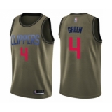 Youth Los Angeles Clippers #4 JaMychal Green Swingman Green Salute to Service Basketball Jersey