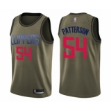 Men's Los Angeles Clippers #54 Patrick Patterson Swingman Green Salute to Service Basketball Jersey