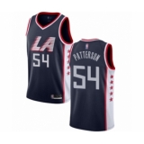 Men's Los Angeles Clippers #54 Patrick Patterson Authentic Navy Blue Basketball Jersey - City Edition