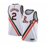 Men's Los Angeles Clippers #2 Kawhi Leonard Authentic White Hardwood Classics Finished Basketball Jersey