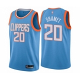 Men's Los Angeles Clippers #20 Landry Shamet Authentic Blue Basketball Jersey - City Edition