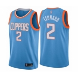 Men's Los Angeles Clippers #2 Kawhi Leonard Authentic Blue Basketball Jersey - City Edition