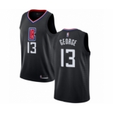 Women's Los Angeles Clippers #13 Paul George Authentic Black Basketball Jersey Statement Edition