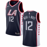 Men's Nike Los Angeles Clippers #12 Luc Mbah a Moute Swingman Navy Blue NBA Jersey - City Edition