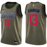 Youth Nike Los Angeles Clippers #13 Jerome Robinson Swingman Green Salute to Service NBA Jersey