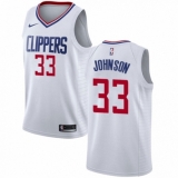 Men's Nike Los Angeles Clippers #33 Wesley Johnson Authentic White NBA Jersey - Association Edition