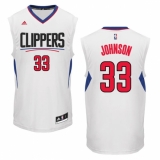 Men's Adidas Los Angeles Clippers #33 Wesley Johnson Authentic White Home NBA Jersey