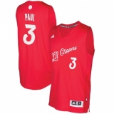 Men's Adidas Los Angeles Clippers #3 Chris Paul Authentic Red 2016-2017 Christmas Day NBA Jersey