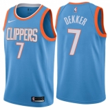 Men's Nike Los Angeles Clippers #7 Sam Dekker Swingman Blue NBA Jersey - City Edition