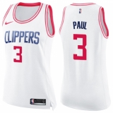 Women's Nike Los Angeles Clippers #3 Chris Paul Swingman White/Pink Fashion NBA Jersey