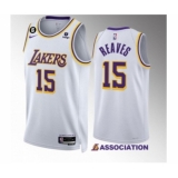 Men's Los Angeles Lakers #15 Austin Reaves White Association Edition With NO.6 Stitched Basketball Jersey