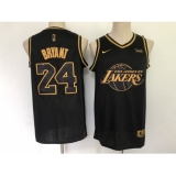 Men's Los Angeles Lakers #24 Kobe Bryant Black Gold Swingman Basketball Jersey