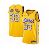 Youth Los Angeles Lakers #33 Kareem Abdul-Jabbar Swingman Gold Basketball Jersey - 2019 20 City Edition