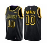 Men's Los Angeles Lakers #10 Jared Dudley Authentic Black City Edition Basketball Jersey