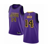 Men's Los Angeles Lakers #14 Danny Green Authentic Purple Basketball Jersey - City Edition