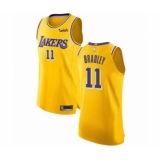Men's Los Angeles Lakers #11 Avery Bradley Authentic Gold Basketball Jersey - Icon Edition
