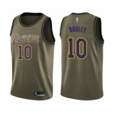 Men's Los Angeles Lakers #10 Jared Dudley Swingman Green Salute to Service Basketball Jersey