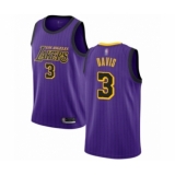 Men's Los Angeles Lakers #3 Anthony Davis Authentic Purple Basketball Jersey - City Edition