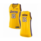 Women's Los Angeles Lakers #15 DeMarcus Cousins Authentic Gold Basketball Jersey - Icon Edition