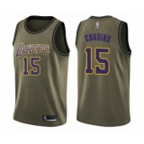 Youth Los Angeles Lakers #15 DeMarcus Cousins Swingman Green Salute to Service Basketball Jersey