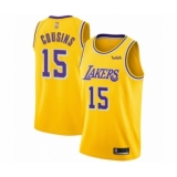Youth Los Angeles Lakers #15 DeMarcus Cousins Swingman Gold Basketball Jersey - Icon Edition