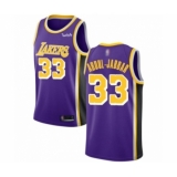 Men's Los Angeles Lakers #33 Kareem Abdul-Jabbar Authentic Purple Basketball Jerseys - Icon Edition