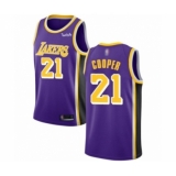 Men's Los Angeles Lakers #21 Michael Cooper Authentic Purple Basketball Jerseys - Icon Edition
