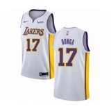 Men's Los Angeles Lakers #17 Isaac Bonga Authentic White Basketball Jersey - Association Edition