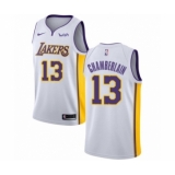 Men's Los Angeles Lakers #13 Wilt Chamberlain Authentic White Basketball Jersey - Association Edition