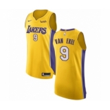 Men's Los Angeles Lakers #9 Nick Van Exel Authentic Gold Home Basketball Jersey - Icon Edition