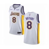 Men's Los Angeles Lakers #8 Kobe Bryant Authentic White Basketball Jersey - Association Edition
