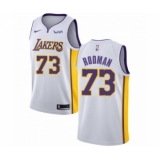 Women's Los Angeles Lakers #73 Dennis Rodman Authentic White Basketball Jersey - Association Edition
