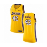 Women's Los Angeles Lakers #42 James Worthy Authentic Gold Home Basketball Jersey - Icon Edition