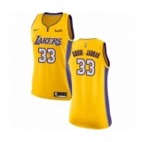 Women's Los Angeles Lakers #33 Kareem Abdul-Jabbar Authentic Gold Home Basketball Jersey - Icon Edition