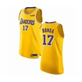 Women's Los Angeles Lakers #17 Isaac Bonga Authentic Gold Basketball Jersey - Icon Edition