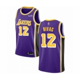 Women's Los Angeles Lakers #12 Vlade Divac Authentic Purple Basketball Jerseys - Icon Edition