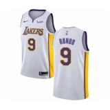Women's Los Angeles Lakers #9 Rajon Rondo Authentic White Basketball Jersey - Association Edition