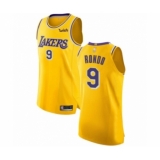 Women's Los Angeles Lakers #9 Rajon Rondo Authentic Gold Basketball Jersey - Icon Edition