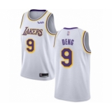 Women's Los Angeles Lakers #9 Luol Deng Authentic White Basketball Jerseys - Association Edition