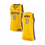 Women's Los Angeles Lakers #3 Corey Brewer Authentic Gold Home Basketball Jersey - Icon Edition