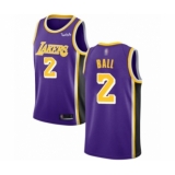 Women's Los Angeles Lakers #2 Lonzo Ball Authentic Purple Basketball Jerseys - Icon Edition
