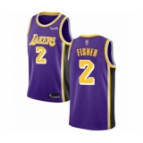 Women's Los Angeles Lakers #2 Derek Fisher Authentic Purple Basketball Jerseys - Icon Edition