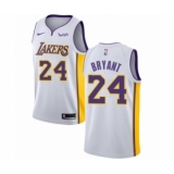 Youth Los Angeles Lakers #24 Kobe Bryant Swingman White Basketball Jersey - Association Edition