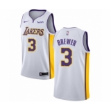 Youth Los Angeles Lakers #3 Corey Brewer Swingman White Basketball Jersey - Association Edition
